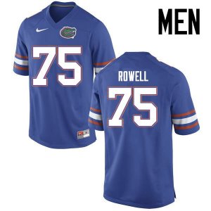 Men's Florida Gators #75 Tanner Rowell NCAA Nike Blue Authentic Stitched College Football Jersey VLL6162LL